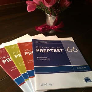 4 LSAT Preptest books.